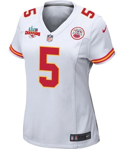 Tommy Townsend 5 Kansas City Chiefs Super Bowl LVII Champions 3 Stars Women Game Jersey - White