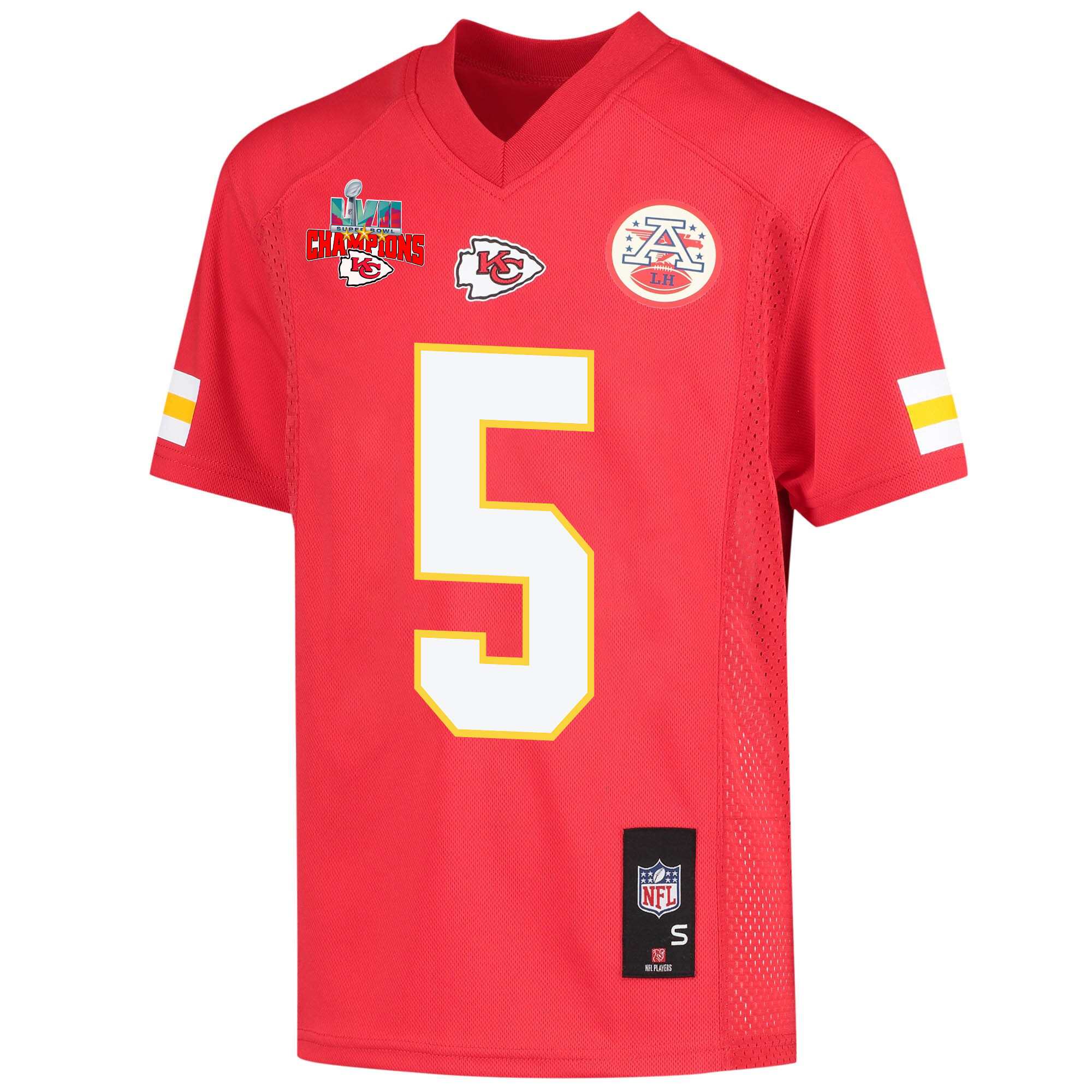 Tommy Townsend 5 Kansas City Chiefs Super Bowl LVII Champions 3 Stars Youth Game Jersey - Red