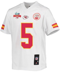 Tommy Townsend 5 Kansas City Chiefs Super Bowl LVII Champions 3 Stars Youth Game Jersey - White