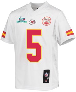 Tommy Townsend 5 Kansas City Chiefs Super Bowl LVII Champions Youth Game Jersey - White