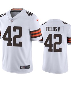 Tony Fields II 42 Cleveland Browns White Vapor Limited Jersey