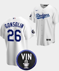Tony Gonsolin Honor Vin Scully Los Angeles Dodgers White 26 Jersey