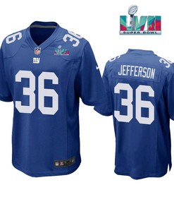 Tony Jefferson 36New York Giants Super Bowl LVII Super Bowl LVII Royal Men Game Jersey