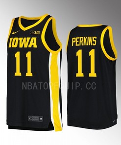 Tony Perkins 11 Iowa Hawkeyes 2022-23 Uniform Jersey College Basketball Black