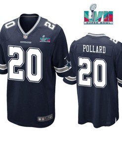 Tony Pollard 20 Dallas Cowboys Super Bowl LVII Super Bowl LVII Navy Men Game Jersey