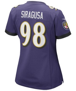 Tony Siragusa 98 Baltimore Ravens Women's Game Retired Player Jersey - Purple