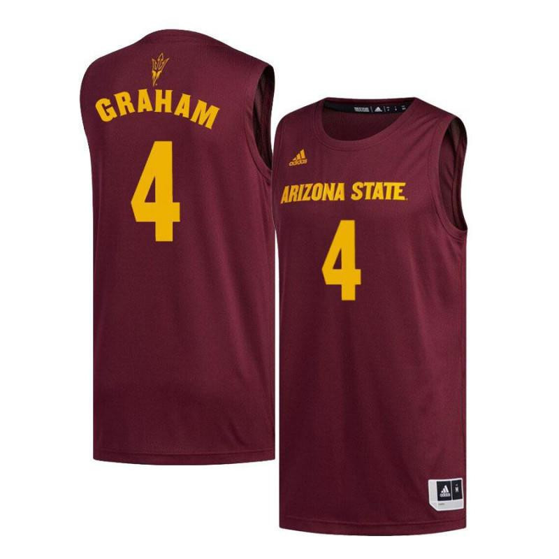 Torian Graham 4 Arizona State Sun Devils Basketball Men Jersey - Maroon