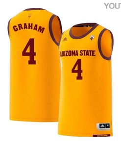 Torian Graham 4 Arizona State Sun Devils Retro Basketball Youth Jersey - Yellow