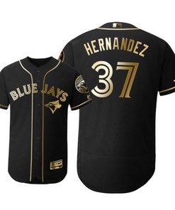 Toronto Blue Jays #37 Teoscar Hernandez Mlb 2019 Golden Brandedition Black Jersey Gift For Blue Jays Fans