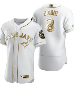 Toronto Blue Jays #8 Cavan Biggio Mlb Golden Brandedition White Jersey Gift For Blue Jays Fans