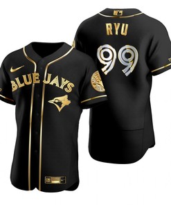 Toronto Blue Jays #99 Martin Maldonado Mlb Golden Brandedition Black Jersey Gift For Blue Jays Fans