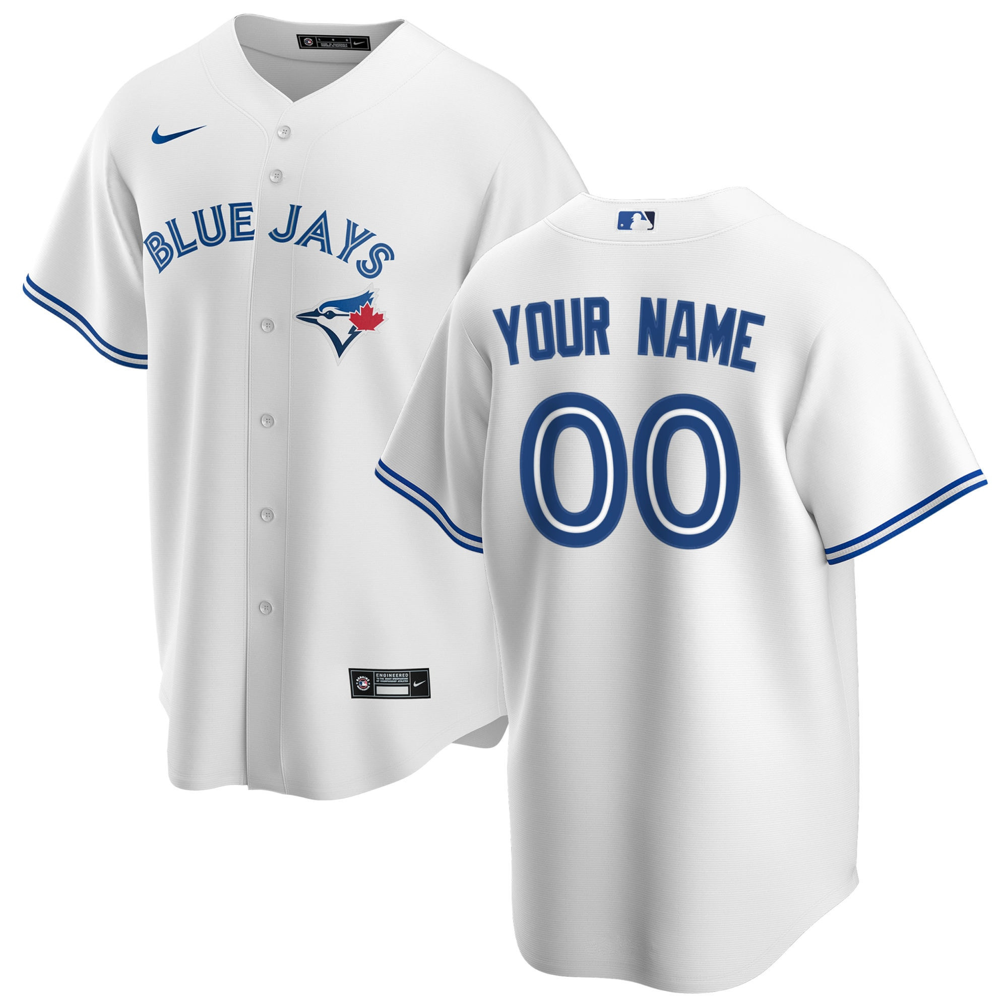 Toronto Blue Jays Home Replica Custom Jersey - White Custom Jerseys Mlb