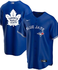 Toronto Blue Jays Leafs Royal With White Leafs Log Cool Base Stitched Jersey