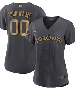 Toronto Blue Jays Womens 2022 Mlb All-star Game Replica Custom Jersey - Charcoal Custom Jerseys Mlb