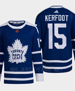 Toronto Maple Leafs 2022 Reverse Retro 2.0 Alexander Kerfoot 15 Blue Primegreen Jersey Men's