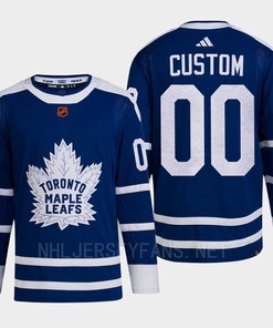 Toronto Maple Leafs 2022 Reverse Retro 2.0 Custom 00 Blue Primegreen Jersey Men's