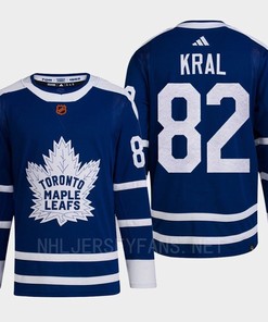Toronto Maple Leafs 2022 Reverse Retro 2.0 Filip Kral 82 Blue Primegreen Jersey Men's