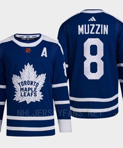 Toronto Maple Leafs 2022 Reverse Retro 2.0 Jake Muzzin 8 Blue Primegreen Jersey Men's