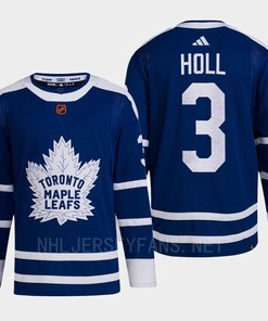 Toronto Maple Leafs 2022 Reverse Retro 2.0 Justin Holl 3 Blue Primegreen Jersey Men's