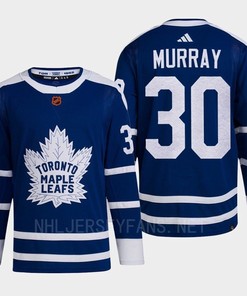 Toronto Maple Leafs 2022 Reverse Retro 2.0 Matt Murray 30 Blue Primegreen Jersey Men's
