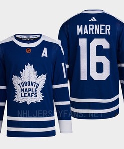 Toronto Maple Leafs 2022 Reverse Retro 2.0 Mitch Marner 16 Blue Primegreen Jersey Men's