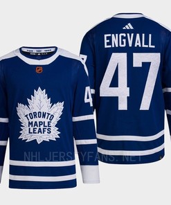 Toronto Maple Leafs 2022 Reverse Retro 2.0 Pierre Engvall 47 Blue Primegreen Jersey Men's