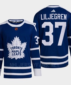 Toronto Maple Leafs 2022 Reverse Retro 2.0 Timothy Liljegren 37 Blue Primegreen Jersey Men's