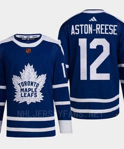 Toronto Maple Leafs 2022 Reverse Retro 2.0 Zach Aston-Reese 12 Blue Primegreen Jersey Men's