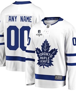 Toronto Maple Leafs Stanley Cup 2023 Playoffs Patch Away Breakaway Custom Men Jersey - White