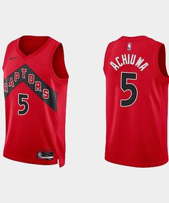 Toronto Raptors 5 Precious Achiuwa 2022-23 Icon Edition Red Men Jersey