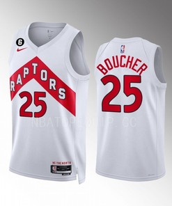 Toronto Raptors Chris Boucher 25 White Association Edition Men Jersey 2022-23 Swingman