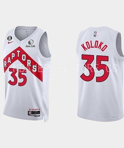 Toronto Raptors Christian Koloko 35 2022-23 Association Edition White Men Jersey Swingman