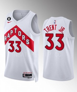 Toronto Raptors Gary Trent Jr. 33 White Association Edition Men Jersey 2022-23 Swingman