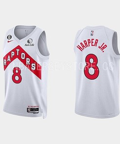 Toronto Raptors Ron Harper Jr. 8 2022-23 Association Edition White Men Jersey Swingman