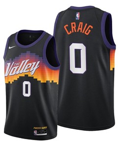 Torrey Craig 0 Phoenix Suns 2022 City Edition Black Jersey 75th Diamond Badge Jersey