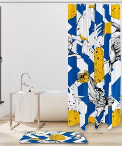Toucans Pineapple Shower Curtain with Waterproof Fabric | Bathroom Decor