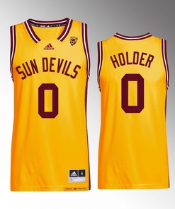 Tra Holder 0 Arizona State Sun Devils Gold Jersey Reverse Retro Basketball