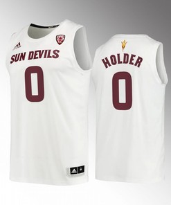 Tra Holder 0 Arizona State Sun Devils White Jersey College Basketball