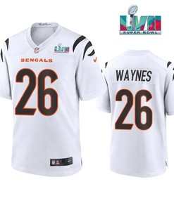 Trae Waynes 26 Cincinnati Bengals Super Bowl LVII Men Game Jersey- White