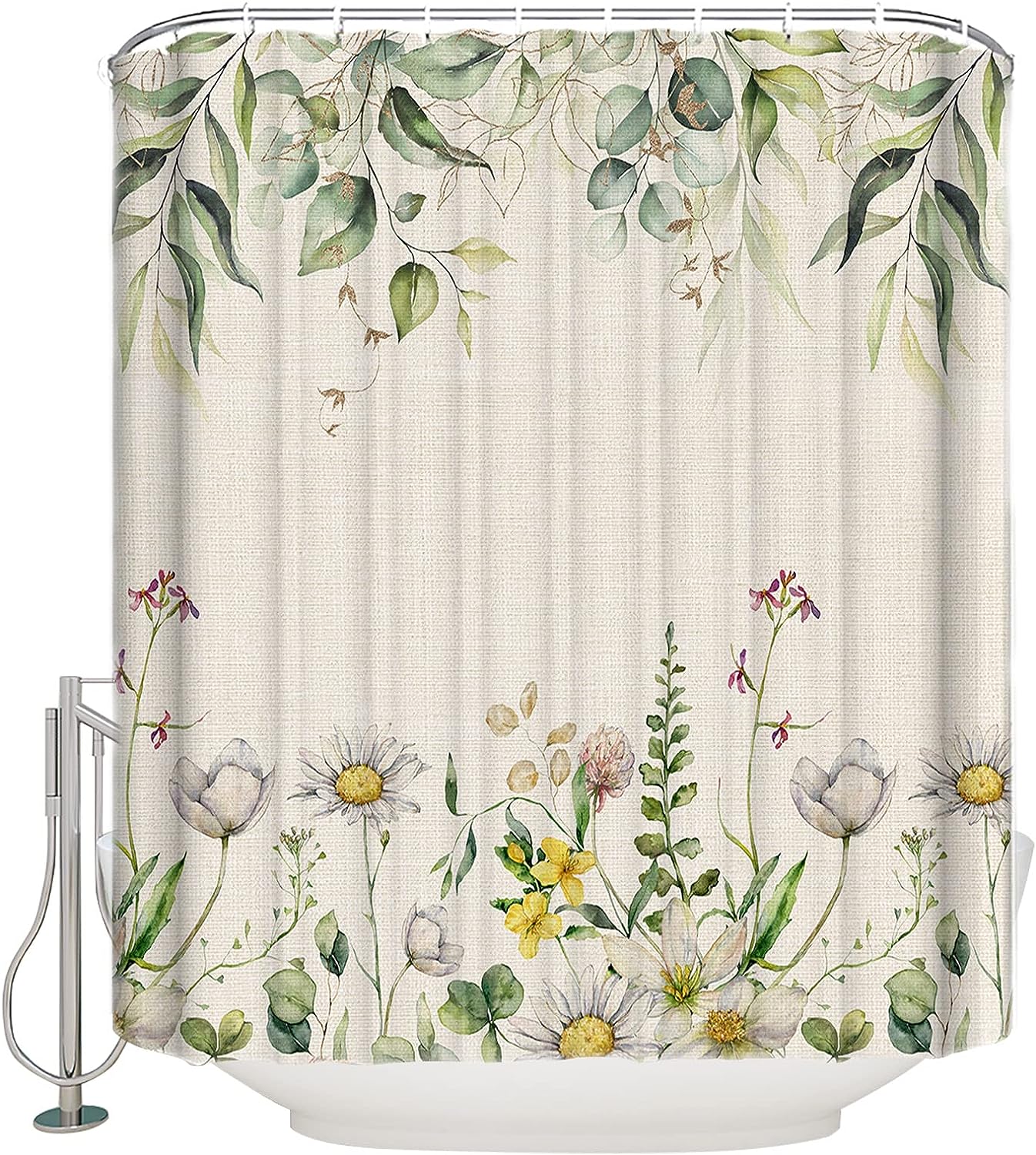 Transform your Bathroom into Farmhouse Garden with ArneCase Vintage Flowers Shower Curtain