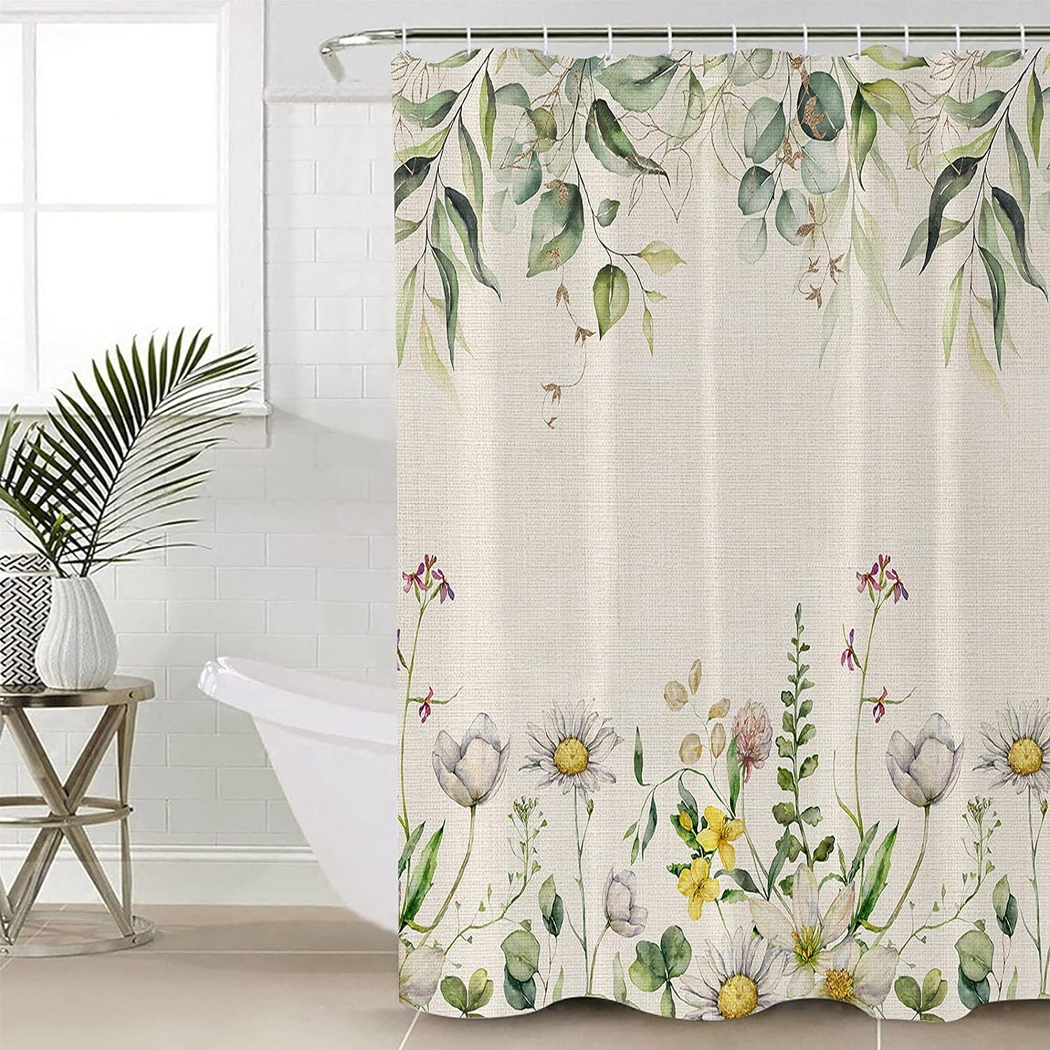 Transform your Bathroom into Farmhouse Garden with ArneCase Vintage Flowers Shower Curtain