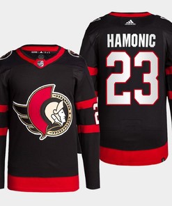 Travis Hamonic 23 Ottawa Senators Black Jersey 2022 Home Primegreen