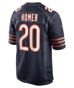 Travis Homer 20 Chicago Bears Men Game Jersey - Navy