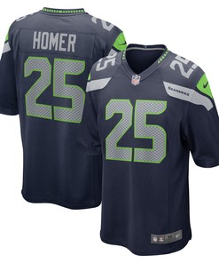 Travis Homer Seattle Seahawks Game Jersey - College Navy Nfl