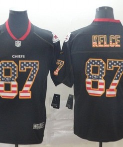 Travis Kelce #87 Kansas City Chiefs 2020 Nfl Black Us Flag Jersey Jersey