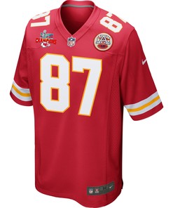 Travis Kelce 87 Kansas City Chiefs Super Bowl LVII Champions 3 Stars Men Game Jersey - Red