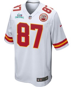 Travis Kelce 87 Kansas City Chiefs Super Bowl LVII Champions Men Game Jersey - White