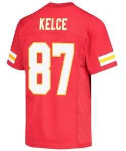 Travis Kelce 87 Kansas City Chiefs Super Bowl LVII Champions Youth Game Jersey - Red