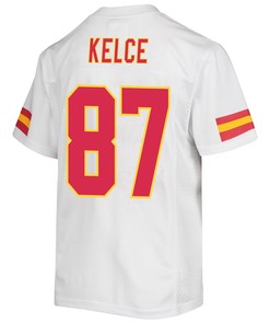 Travis Kelce 87 Kansas City Chiefs Super Bowl LVII Champions Youth Game Jersey - White