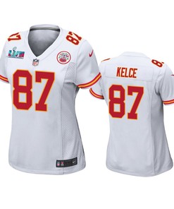 Travis Kelce 87 Kansas City Chiefs Super Bowl LVII Game Jersey - Women White